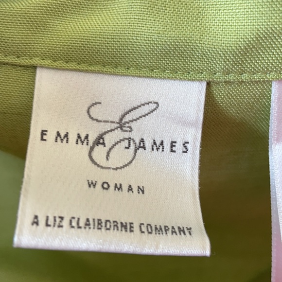 Vintage Emma James linen look shirt with embroidered detailing. Size 24W - Picture 4 of 6